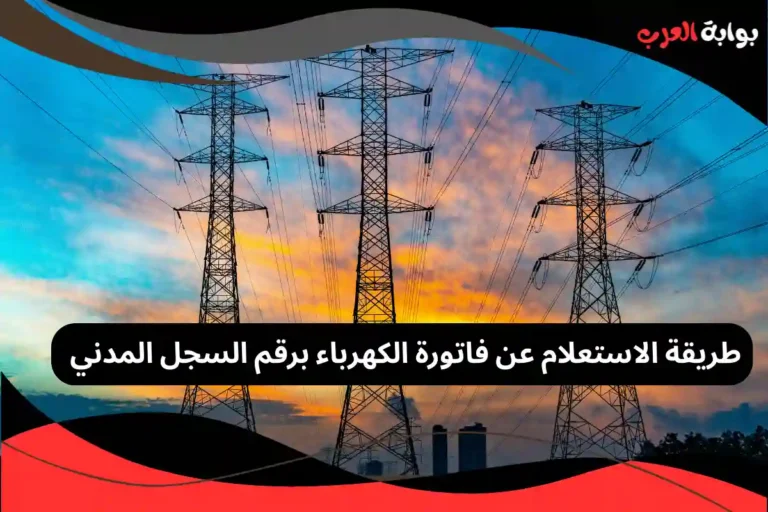 استعلام عن فاتورة الكهرباء برقم السجل المدني